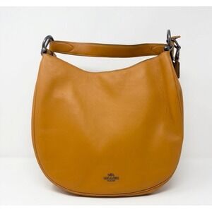 Coach Nomad Hobo Shoulder Bag Womens Saddle Brown Preowned Glovetanned Leather
